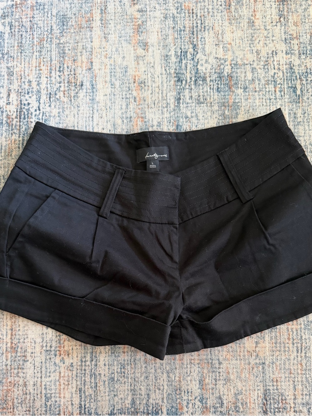 Forever 21 Black High-Waist Tailored Shorts